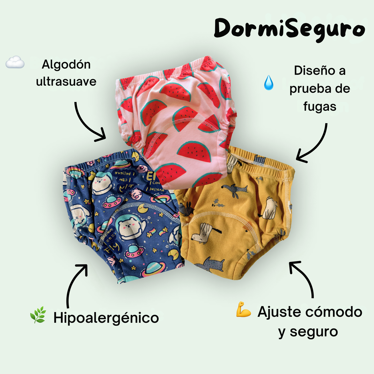 DormiSeguro™ – Ropa Interior de Entrenamiento Infantil Reutilizable